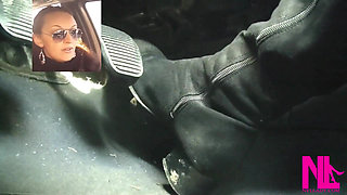 Driving Fast in Black Suede Knee High Boots