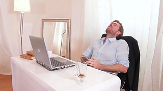 Blonde Babe Deepthroats Cock and Rides Hard