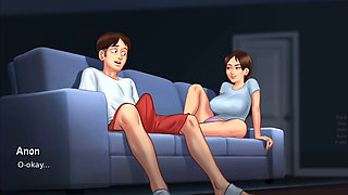 Debbie Gives Anon's Huge Monster Cock a Surprise Footjob - Summertime Saga Gameplay