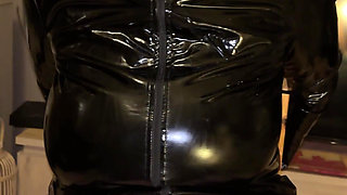 Latex Dress and Balaclava with Ballgag and Vibrator