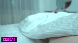 Step Mom Helps Virgin Step Son Cum in Shared Bed - Blowjob & Creampie with Busty MILF