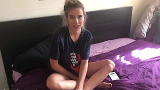 Stepsister Caught in Steamy Office POV Masturbation Fantasy