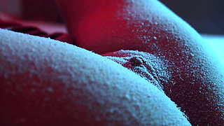 Snow Falling on My Tits and Pussy - Softcore Christmas Tease Closeup