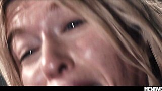 Petite Blonde in Bondage Takes a Monster Dildo