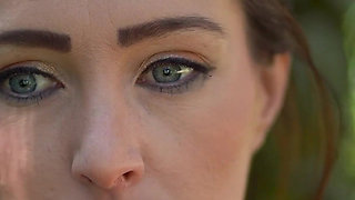 Close up Outdoor Smoking - Petite Brunette