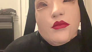 Rubber Doll Mask Encased Orgasm