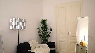 Cute curly brunette solo webcam masturbation