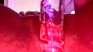 Three toys bring oiled pussy to anal orgasm