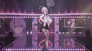 [mmd] Collapse Iron Big Duck Duck - Queencard Secretary Ol Uniform Black Silk Butt Plug Pussy