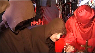 Blonde German Cougar Gets Dominated and Railed in BDSM Gangbang