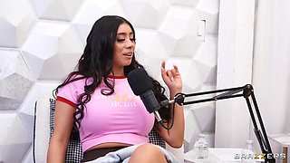 Brazzers - Kira Noir and Violet Myers Make Podcast Studio Into Steamy Threesome