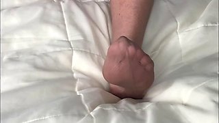 Mrs Mature Feet Wanks her Nylon Friend