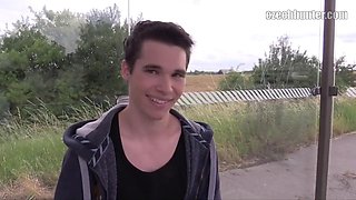 Amateur Student Gags on Big Cock