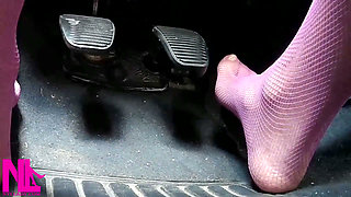 Sensual Pedal Pumping in My Pink Fishnets