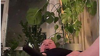 Playing with a magic wand and smoking