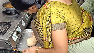 Indian desi aunty cooking in kitchen then come went to sex in our husband