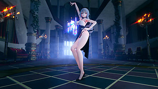 [mmd] Big Duck Duck R17 Queencard High Slit Hip Dress Beautiful Leg Thong