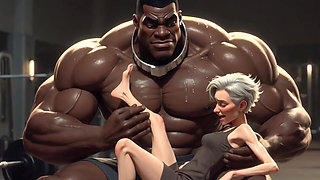 Granny Moaning in Pleasure - Strong Black Man Sucking Her Feet