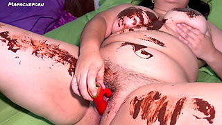 I Cover My Dildo in Chocolate, Rub It All Over My Tits & Pussy Then Fuck Myself Until I Cum