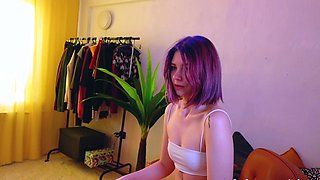Curly Blonde Teen Records Solo Dildo Masturbation More at