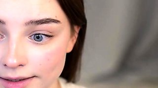 Brunette solo darling masturbating at home