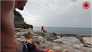Italian Girl Gets Cum In Her Mouth From A Pervert On The Beach (premature Ejaculation)