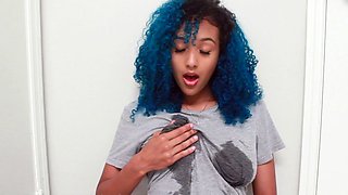 ariana simon wet milky t shirt lactation