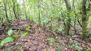 Thai Girl Walks and Brags About Picking Mushrooms Anyway, Peeing in the Forest Thai Voice