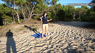 Lovely 18 Year Brunette Nude at Beach