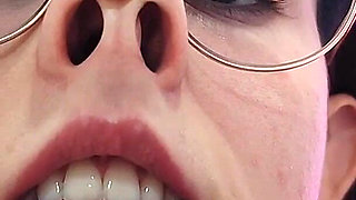 Nose Fetish Nostrils Pressing on My Nose Mouth Open Glasses
