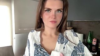 Yooya7 POV: Busty Step Mom Seduces Step Son in Kitchen with Huge Natural Tits & Cock Handjob