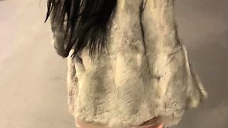 Beautiful Brunette Big Boobs Rides Fake Cock