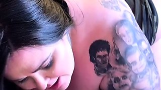 Brunette slut with perfect big boobs is alone