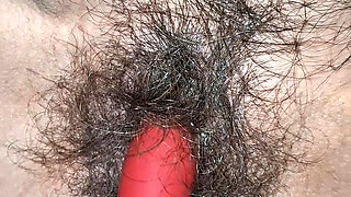 New toy , hairy pussy