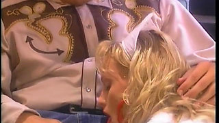 Blonde slut in a nurse outfit gets fucked by bald cowboy in the hospital