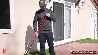 Stepmom teaching teenager bondage sex