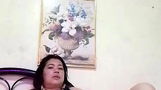 Hot Sexy Filipino MILF Squeezes and Rubs First Breasts and Then Pussy