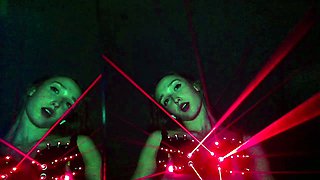 Blonde amateur teen blowing and toying pussy at home