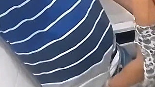 Naughty Girl Enters the Men's Bathroom of the Bar!