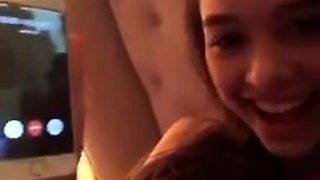 Two brunette lesbian teen girls playing