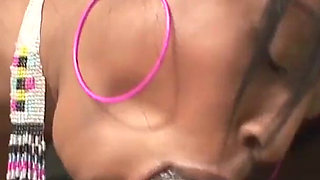 Ebony skinned Mckenzie Sweet fucks black cock to enjoy cum