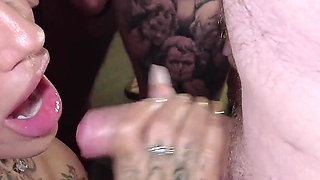 Hot and Busty Chicks Getting Sprayed with Cum Equally