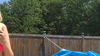 Poolside Bikini Tits Bouncing Orgasm