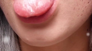 Swallows Sperm and Smears It All Over Her Tits!