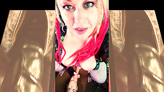 The cute mistress wants to watch you suck on your first BBC and gag on it