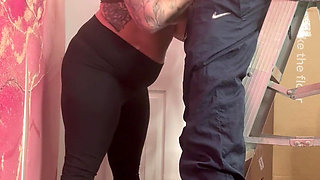 Blowjob on the Stairs