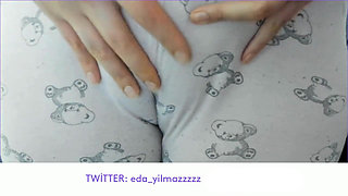 Cameltoe- Swollen Pussy- Masturbate with Pajama- Rubbing Pussy with Pajama