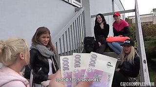 Sarah Kays Czech Teen Threesome Double Blowjob