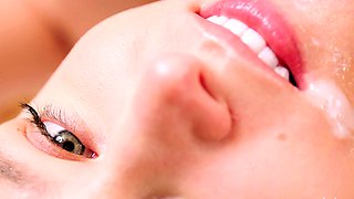 Amateur blonde girlfriend full blowjob with cumshot