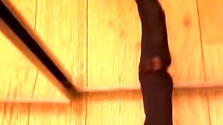 Webcam blonde strips off panties and masturbates